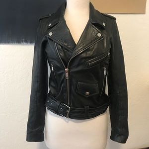 Zara leather moto jacket